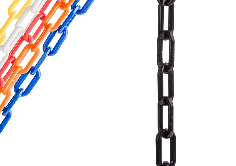 US Weight (Made in USA) 2" x 25' Black Plastic Safety Chain ft. SunShield UV Resistant Technology 25 ft