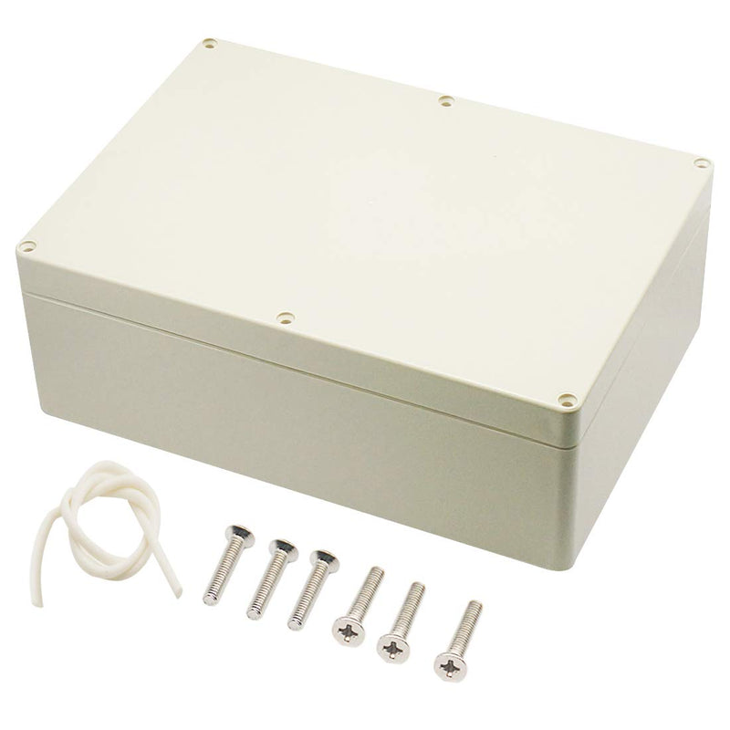 Zulkit Junction Box ABS Plastic Dustproof Waterproof IP65 Universal Electrical Boxes Project Enclosure Gray 10.4 x 7.2 x 3.7 inch (263 x 182 x 95 mm) 10.4" x 7.2" x 3.7"
