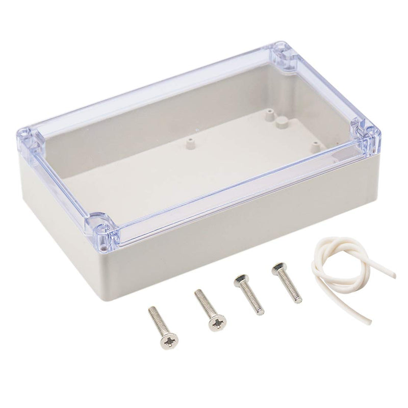 [AUSTRALIA] - Zulkit Junction Box ABS Plastic Dustproof Waterproof IP65 Universal Electrical Boxes Project Enclosure Grey with Transparent Clear Cover 7.9 x 4.7 x 2.2 inch (200 x120 x 56mm) 7.9" x 4.7" x 2.2" 