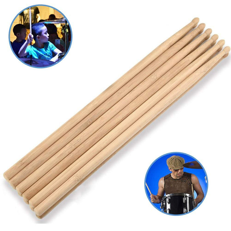 5A Drumsticks - 4Pcs Wood Tip Drumsticks Drum Sticks Classic Maple Wood Drumsticks Wood Tip Drumstick for Students and Adults, Natural