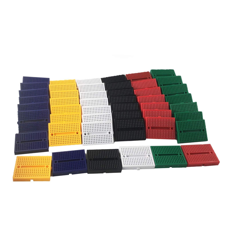 MCIGICM 48 Pcs Mini Breadboard 170 Point Solderless Prototype PCB Board Kit for Arduino Proto Shield Distribution Connecting Blocks, 8 pcs for Each