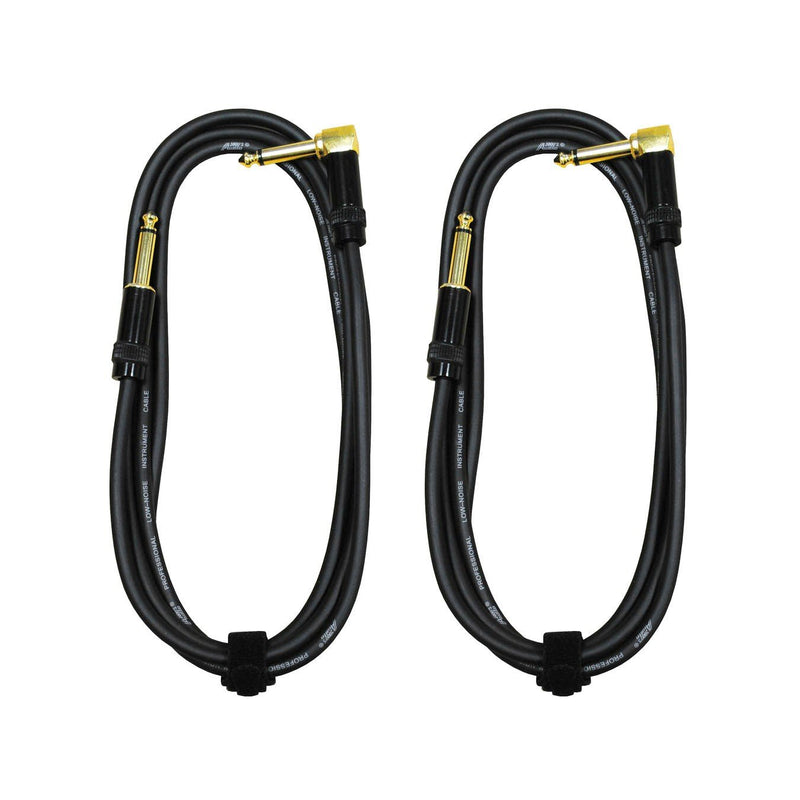 [AUSTRALIA] - Audio 2000s E28106P2 1/4" TS Right Angle to 1/4" TS 6 Feet Patch Cable (2 Pack) 6FT, 2-Pack 
