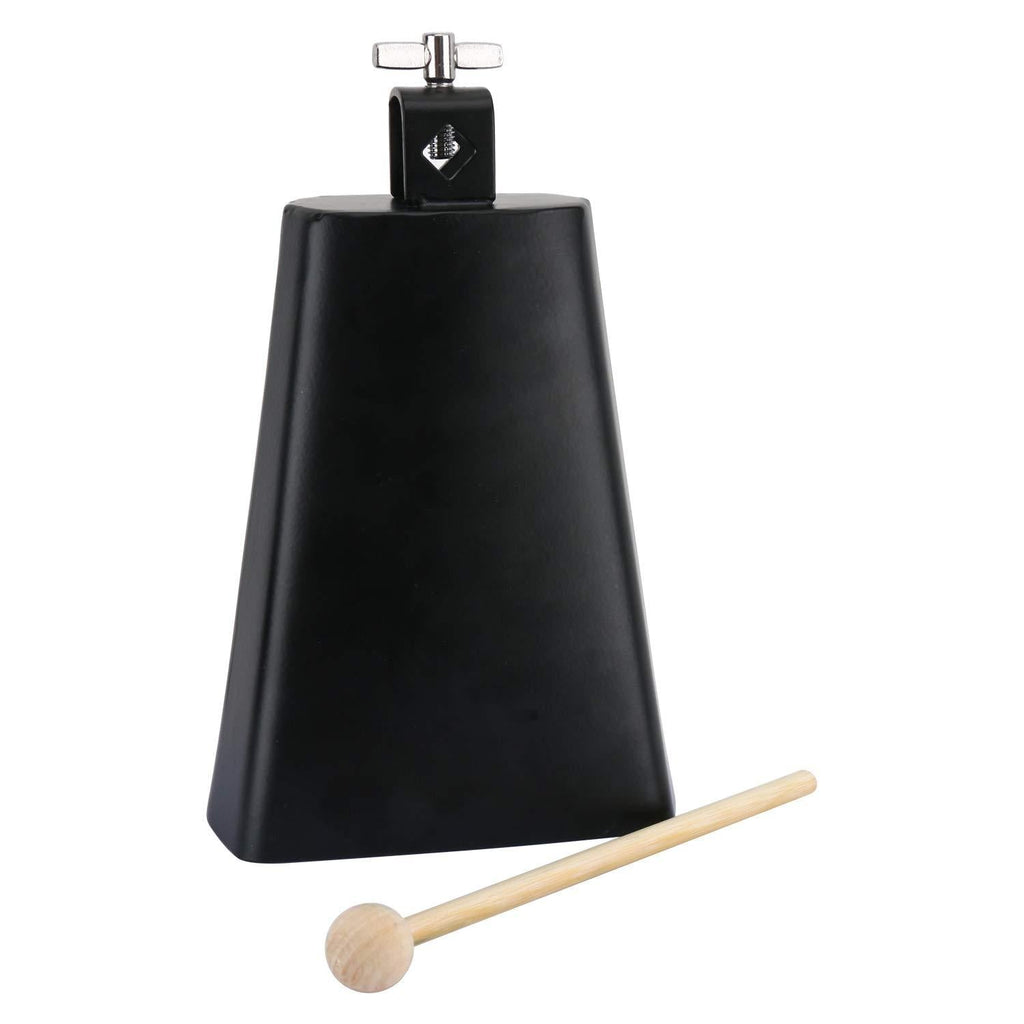 Amarine Made 7" Metal Steel Cow Bell Noise Maker Cowbell Percussion Instrument with Handle Stick for Drum Set Kit Percussion