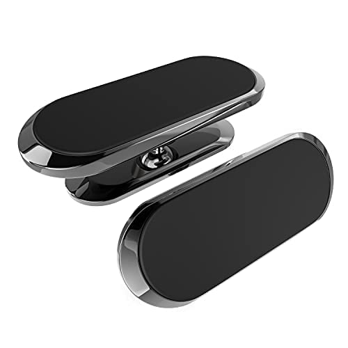 2 Pack Magnetic Car Zinc Alloy Phone Mount, Upgrade Magnet 8pcs, Universal Dashboard Holder, Cell Phone Grip Car Kits, 360° Adjustable Super Strong Magnet for Samsung, iPhone, LG, Pixel-Black
