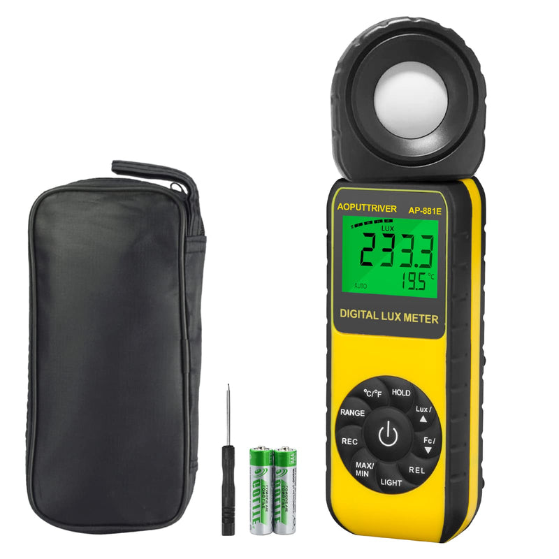 [AUSTRALIA] - Light Meter, lux Meter AP-881E Recording Light Meter for Plants with Display 3999(Range from 1～300,000Lux), Lux/Fc Unit, MAX/MIN, Back Light, Data Hold, Data Storage AP-881E(0.01~300,000 Lux) 