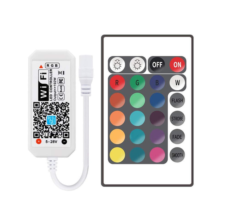 Yetaida WiFi 24 Keys RGB Remote Control, LED Controller for LED Strip Light, Smart Compatible with Alexa Google Assistant, Fits Android iOS System RGB+24 KEY