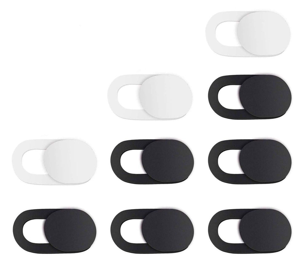 Webcam Cover Slide Blocker for Laptop Computer, MacBook Pro, iPad,iMac, Tablets PC, Echo Spot, Universal Camera Cover Sticker Protecting Your Privacy Security 3-Pack White + 6-Pack Black 14.Plastic--6Black + 3White