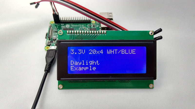 SPI I2C UART 20x4 LCD White Text, Blue Background