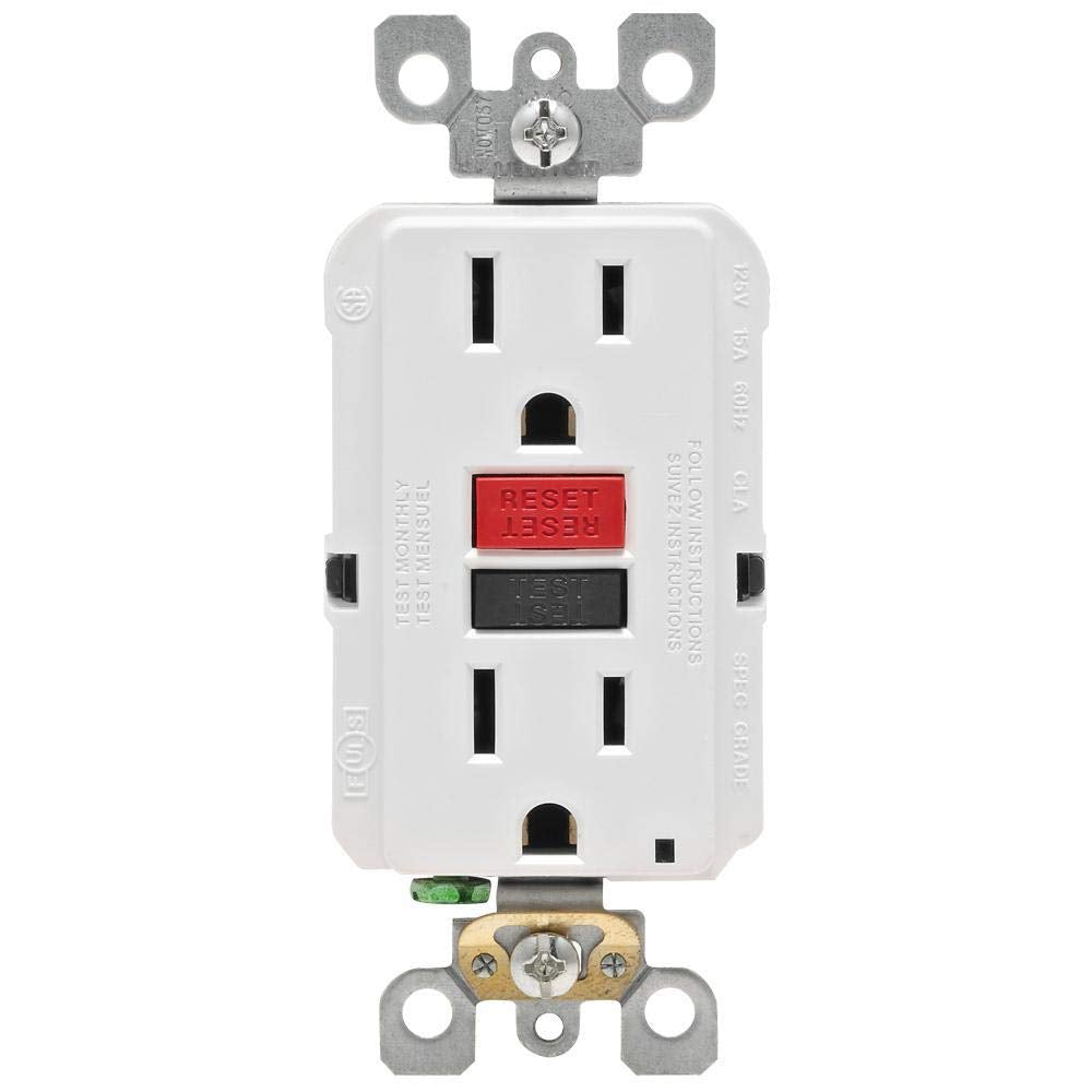 Leviton 15 Amp 125-Volt Self-Test Tamper Resistant GFCI Outlet, White (4-Pack)