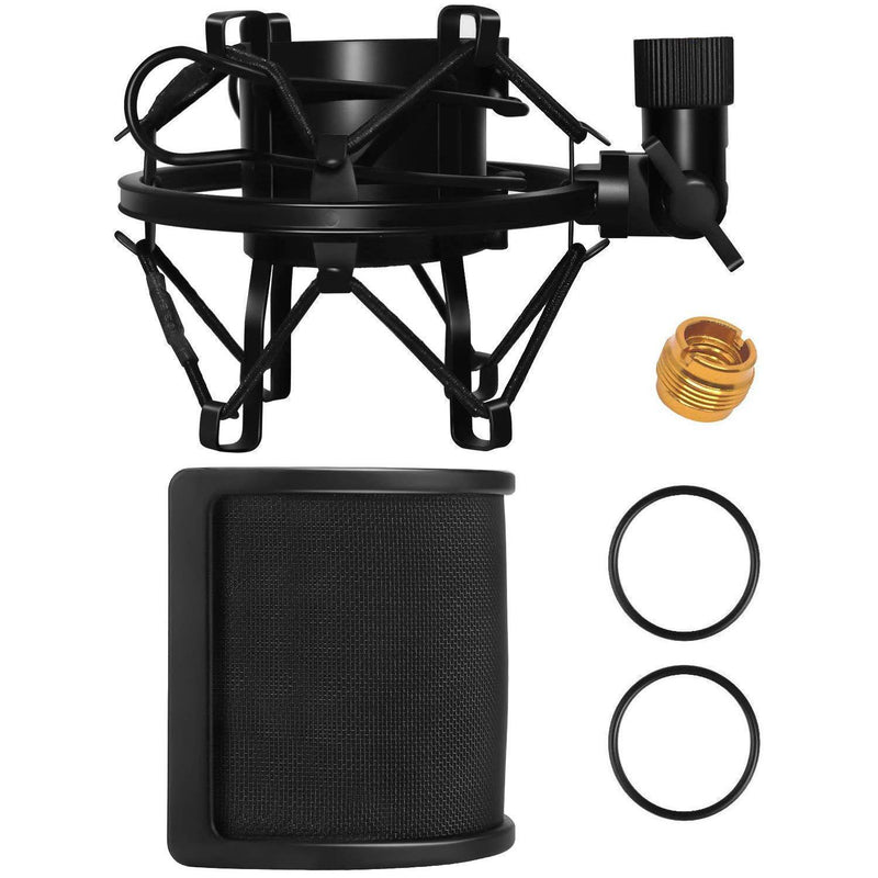 Microphone Shock Mount with Pop Filter for Diameter 1.81-2.08inch(46mm-53mm) Microphone
