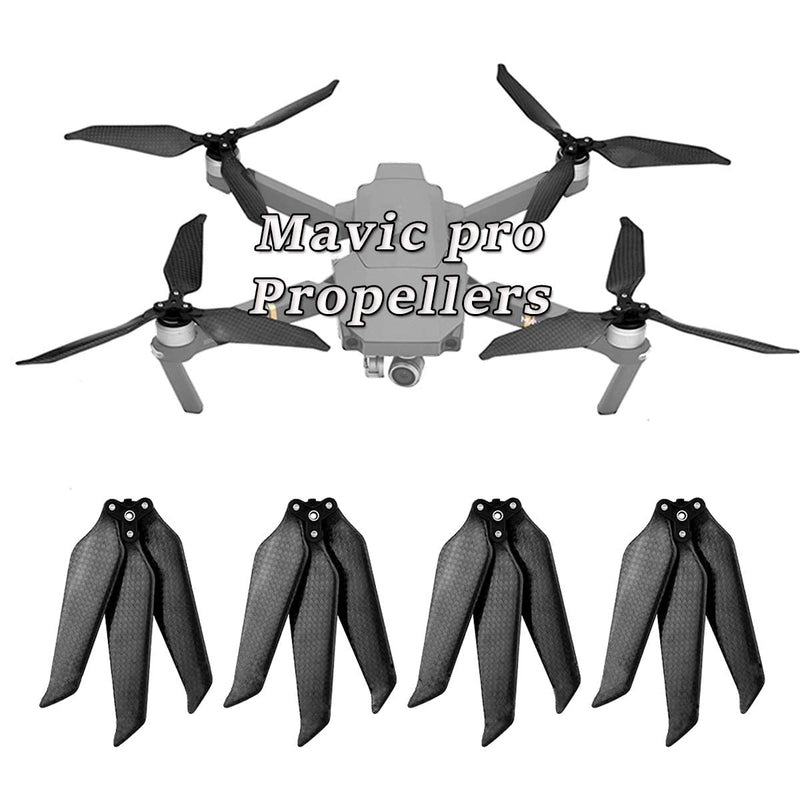 O'woda Mavic Pro Carbon Fiber Propellers, 2 Pairs Foldable CW & CCW 3-Blades Replacement Props, Low Noise Reduction Quick Release 8331F Paddle for DJI Mavic Pro/Platinum Accessories