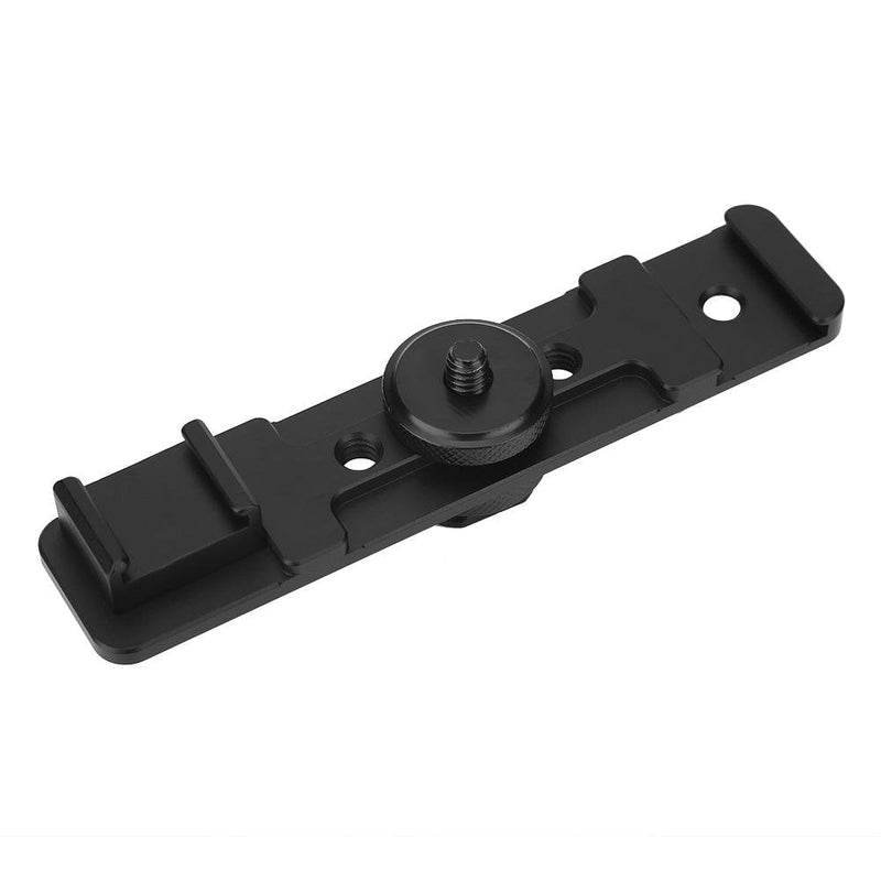 Vbestlife Camera Dual Hot Shoe Extension Bar Mount Bracket for Fill Light Microphone