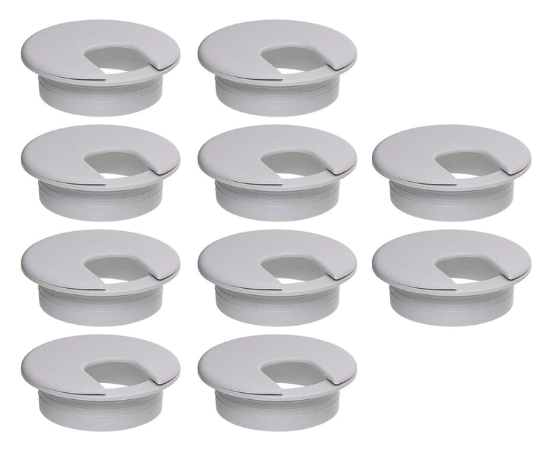 Mini Skater 2 inch 10 pcs Black Plastic Desk Grommet for Wire Cords Cable Flexible Management Lightweight Adjustable Hole Cover Plate Organizer for Office Home TV Stand Workstation Tabletop (Gray)
