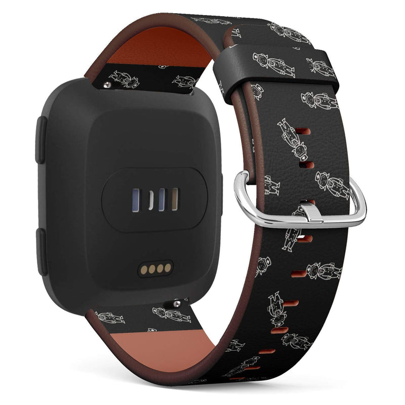 Compatible with Fitbit Versa, Versa 2, Versa Lite - Quick-Release Replacement Accessory Leather Band Strap Bracelet Wristbands (Doodle Nurse)