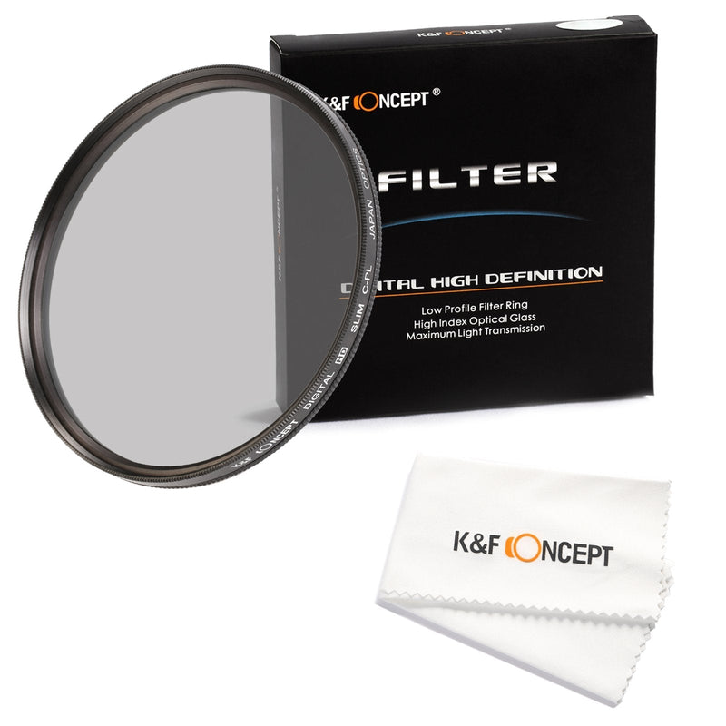 [AUSTRALIA] - 55mm Polarizing Filter, K&F Concept Circular Polarizer 55mm Super Slim Multi Coated Glass CPL Filter Compatible with Canon Nikon Digital Camera Lens + Microfiber Cleaning Cloth 