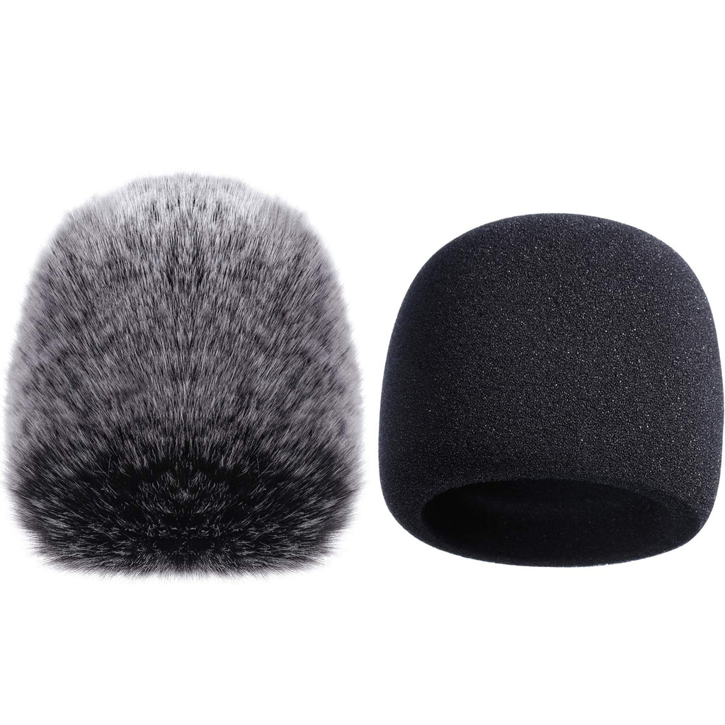 Mic Cover Foam Microphone Windscreen with Furry Windscreen Muff for Blue Yeti, Yeti Pro Condenser Microphone (2 Pack)