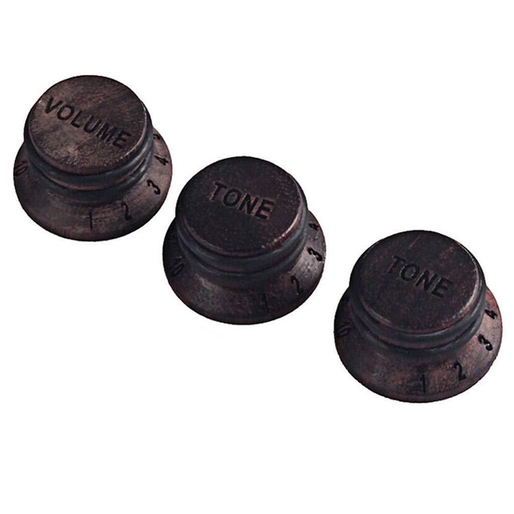 3 in 1 Rosewood Guitar Speed Control Knob for Guitar Bass Parts Volume Tone knobs Top Hat