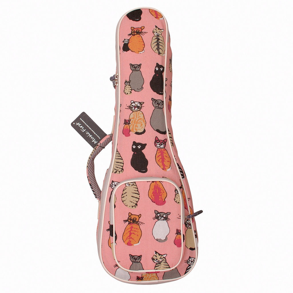 MUSIC FIRST Canvas"MISS CAT" ukulele case ukulele bag, Double Shoulder Straps, New Arrial, Original Design, Best Christmas Gift! (Fit for 21 inch Soprano Ukulele, Double Shoulder Straps) Fit for 21 inch Soprano Ukulele