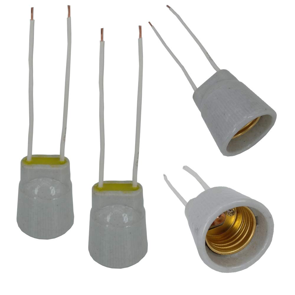 (4 pieces) A-213 ceramic E26 / E27 E26 to E26 socket extender, E26 / E27 to E26 / E27 lamp holder adapter, bulb socket converter, E26 E27 ceramic standard screw-in socket waterproof