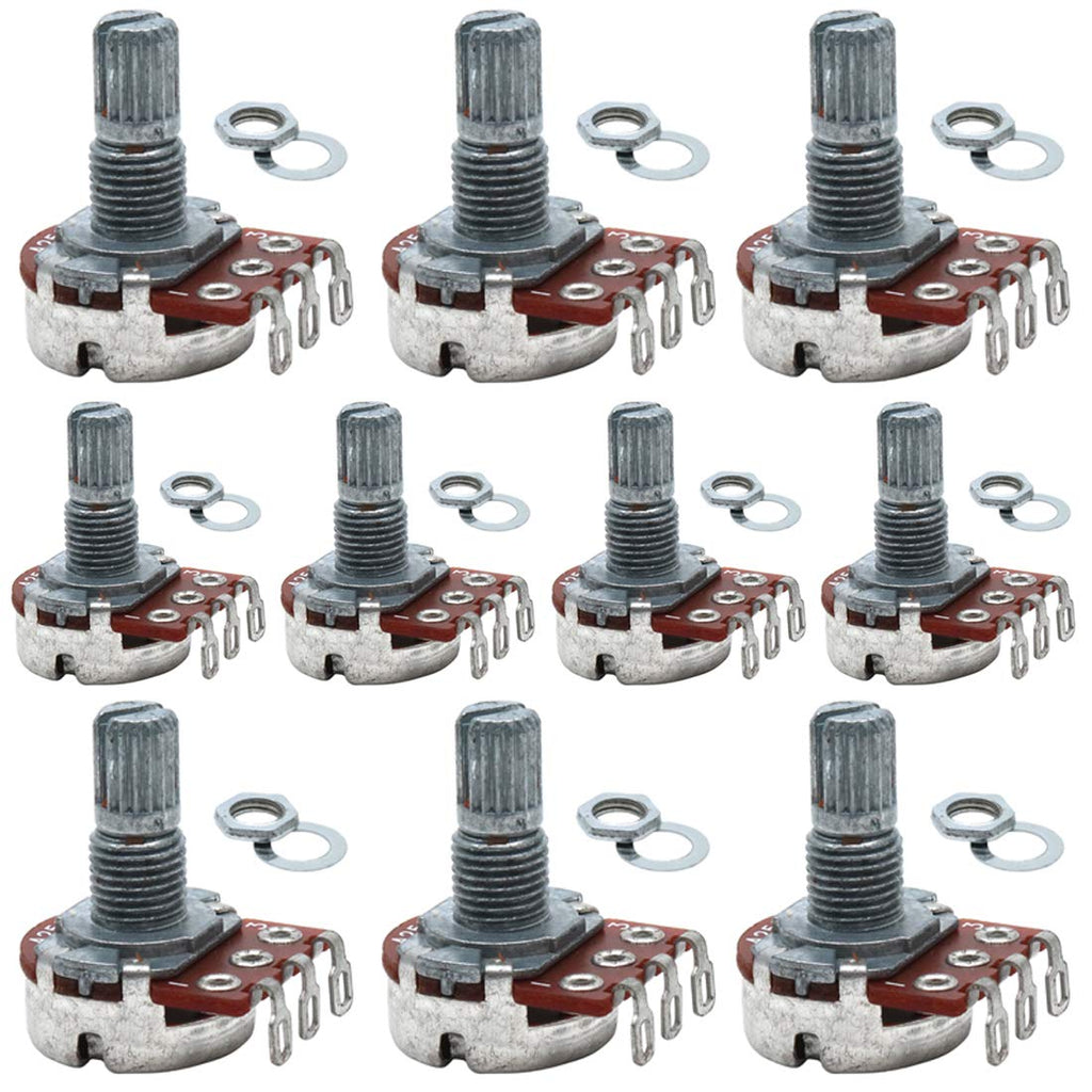 Timiy Guitar Bass Potentiometers A250K Audio Volume Switch 10-Pack