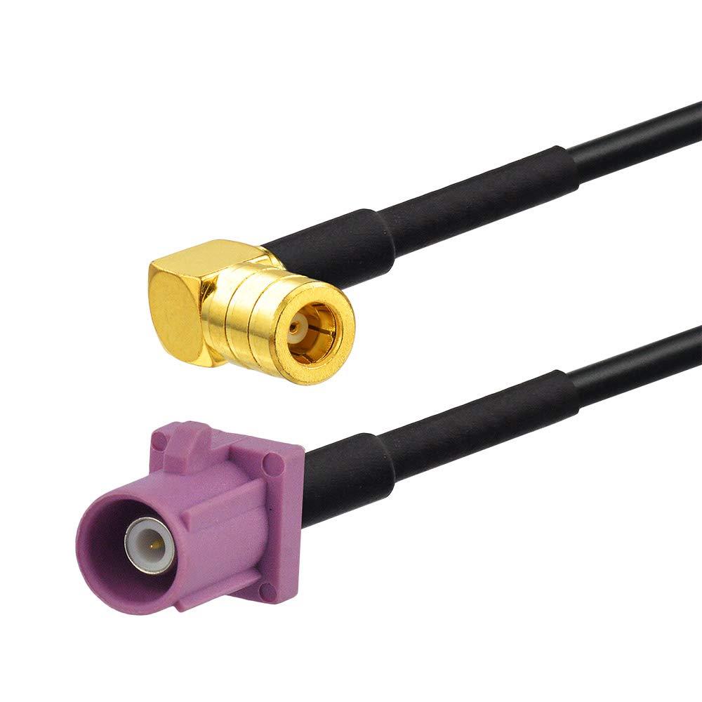 Eightwood Fakra H Pink Male to SMB Female Satellite Radio Antenna Cable 3 Feet for Sirius XM Radio Stereo Receiver Tuner