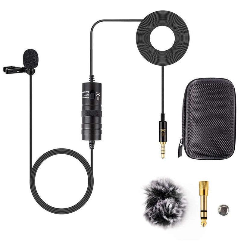 YC-VM10 6m Lavalier Condenser Microphone Compatible for Canon Nikon Sony Smartphones iPhone DSLR Cameras PC for YouTube Podcast Interview Video Vlogging Livestreaming,Recorder,Camcorders