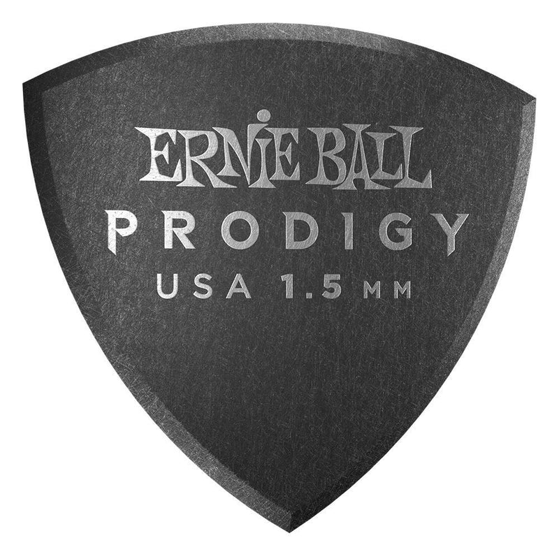 Ernie Ball Prodigy Guitar Picks, Large Shield, Black 1.5mm, 6-pack (P09332) Black (1.5mm)