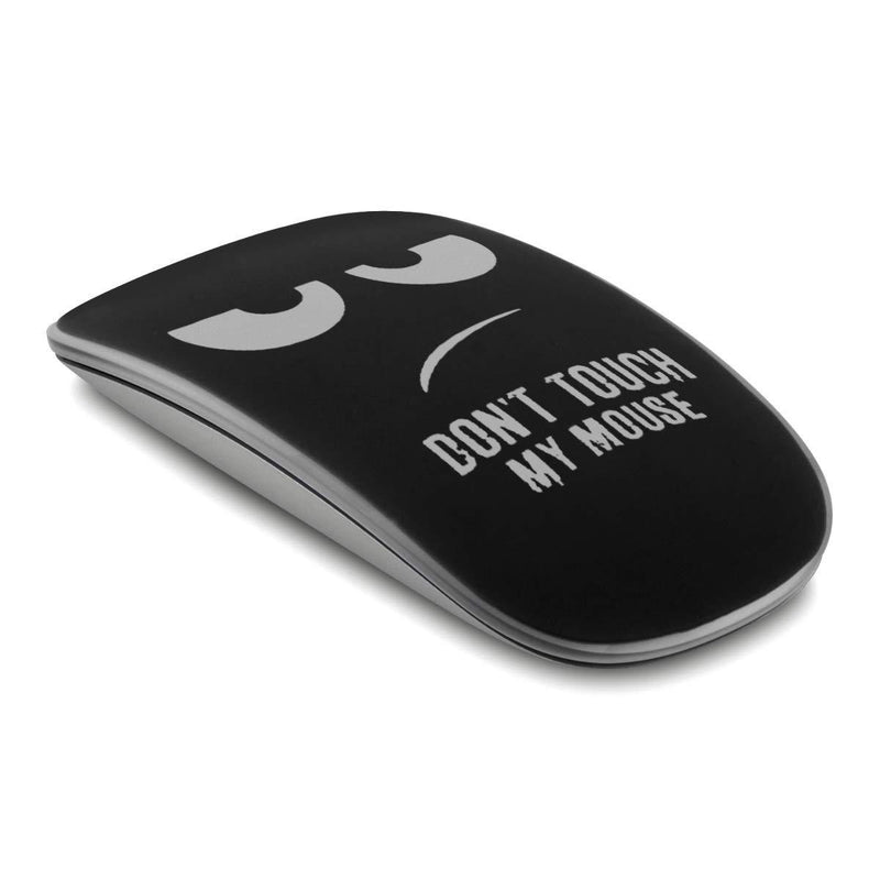 kwmobile Protector Film Compatible with Apple Magic Mouse 1/2 - Silicone Soft Cover - Durable, Non-Slip - Don't Touch My Mouse White/Black Don't touch my mouse 02-01