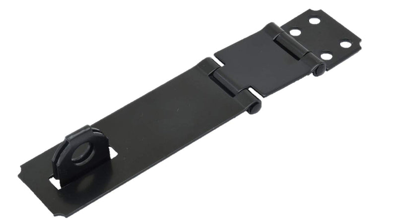 QCAA Double Hinge HASP and Fixed Staple, 4-1/2", Steel, Black, 2 Pack, Made in Taiwan Black-Double Hinge Hasp(4-1/2")