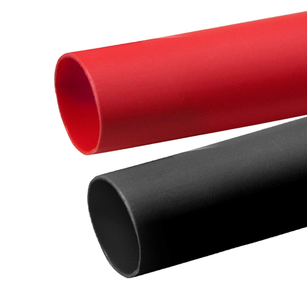 2 Pcs 1/2 inch (Diameter) Heat Shrink Tubing, 3:1 Adhesive-Lined Large Heat Wire Shrinkable Tube by MILAPEAK (4 Feet, Black & Red) 4FT (1/2", 2 Pcs)