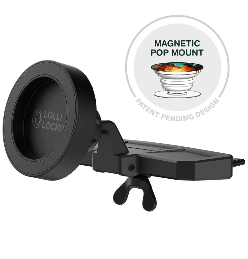 Encased LolliLockit CD Car Mount for Pop Phone Holder Grip, Magnetic Socket Holder (Patent Pending)