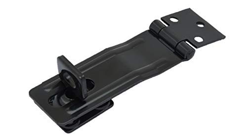 QCAA HASP and Swivel Staple, 4-1/2", Steel, Black, 2 Pack, Made in Taiwan Black(4-1/2")