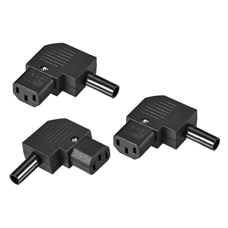 uxcell AC110-250V 10A Female IEC320 C13 Power Socket Adapter Connector Right Angle 3 Pcs