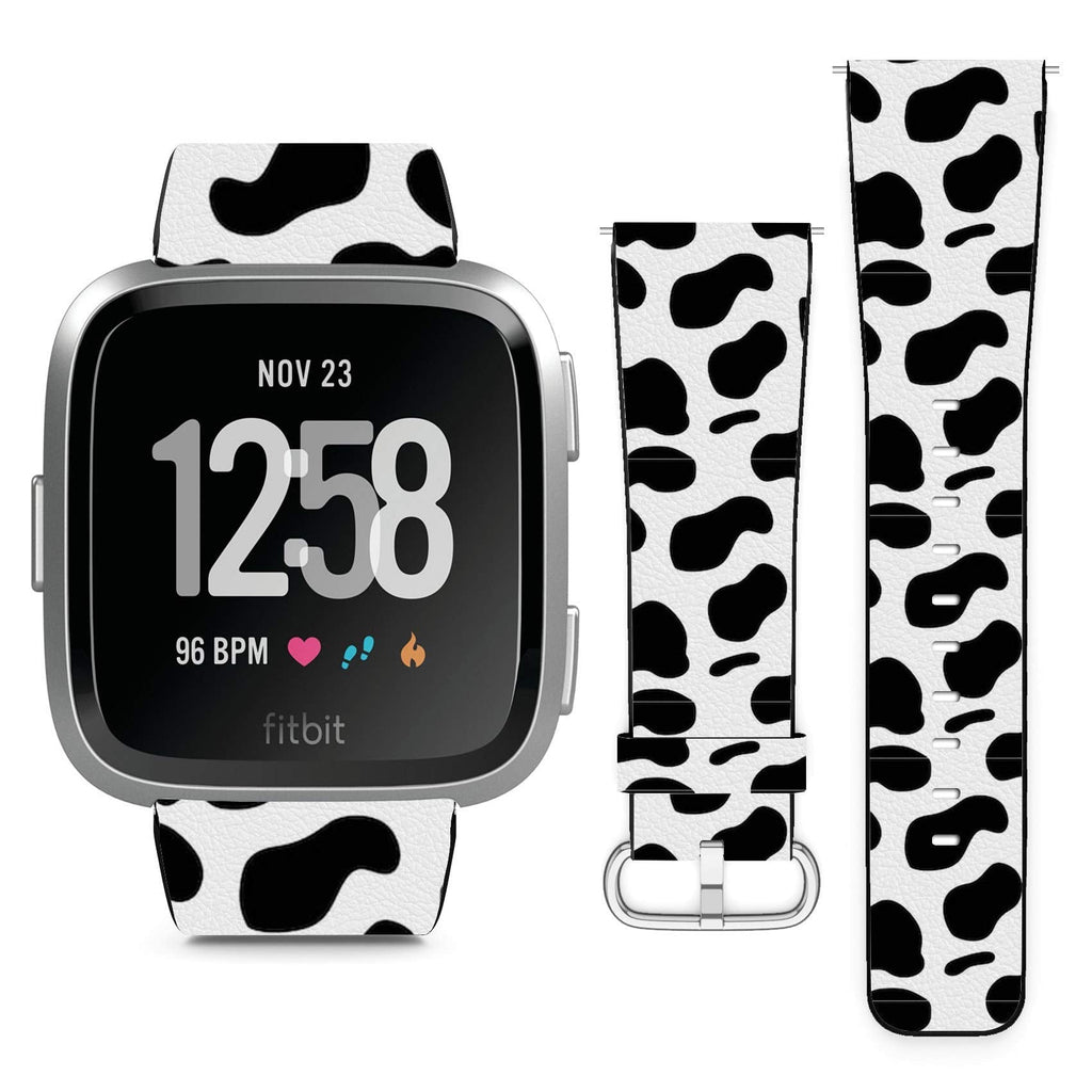 Compatible with Fitbit Versa, Versa 2, Versa Lite, Leather Replacement Bracelet Strap Wristband with Quick Release Pins // Cow