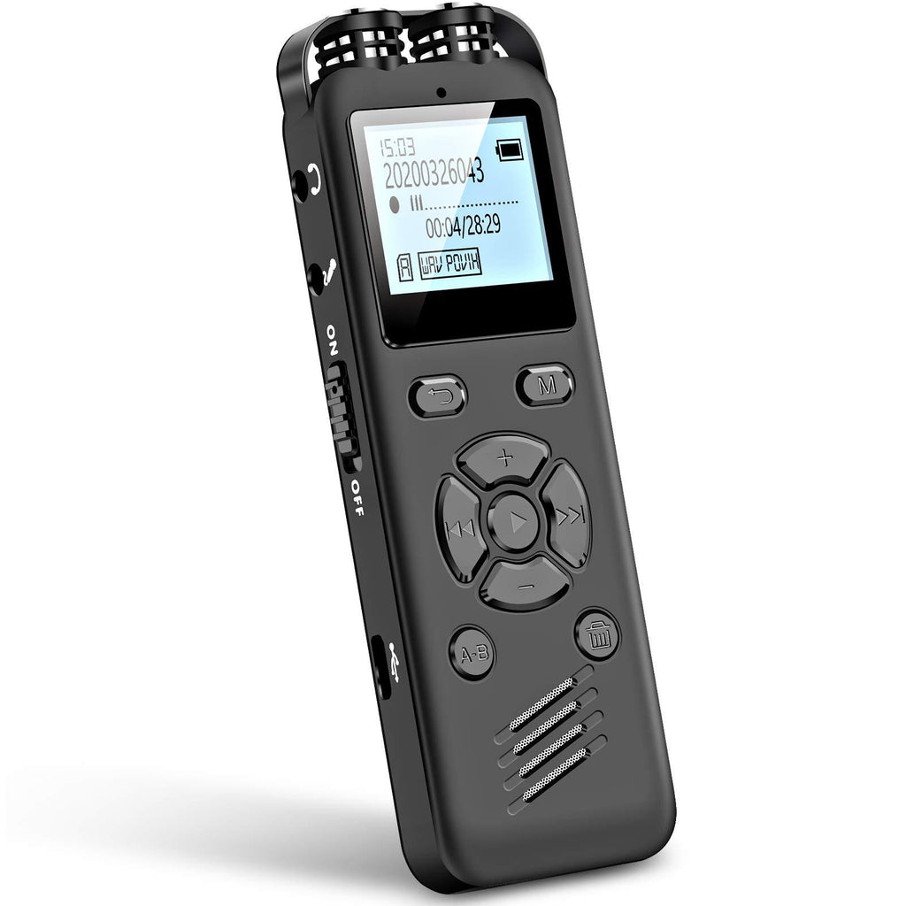 Aomago 32GB Digital Voice Recorder for Lectures Meetings - A36 Audio Recorder with Playback Support External Microphone and Line in Recording 1536Kbps Recording Dictaphone