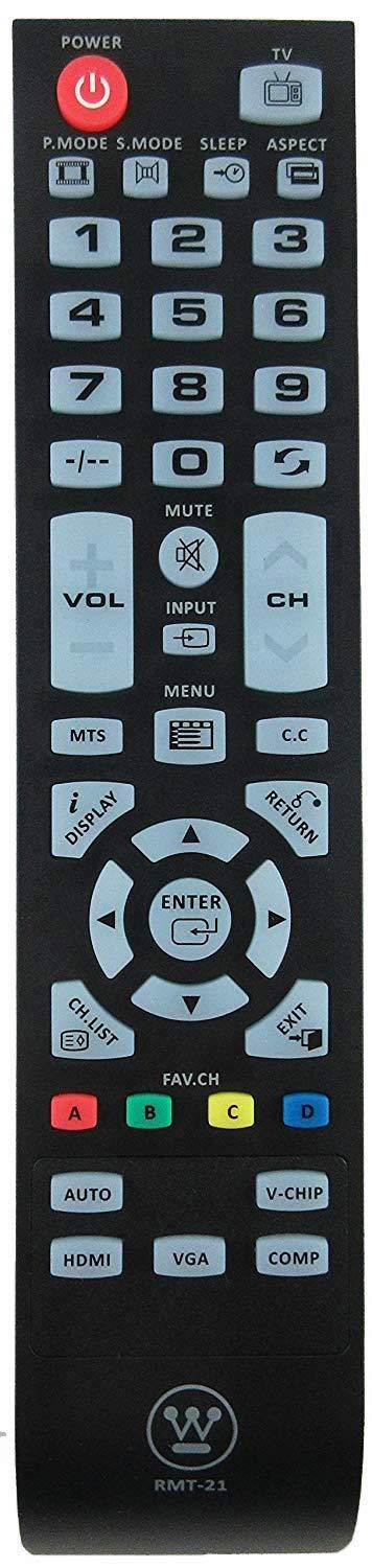 New RMT-21 Remote Control Replacement for Westinghouse TV CW50T9YW CW40T8GW CW40T6DW CW40T2RW