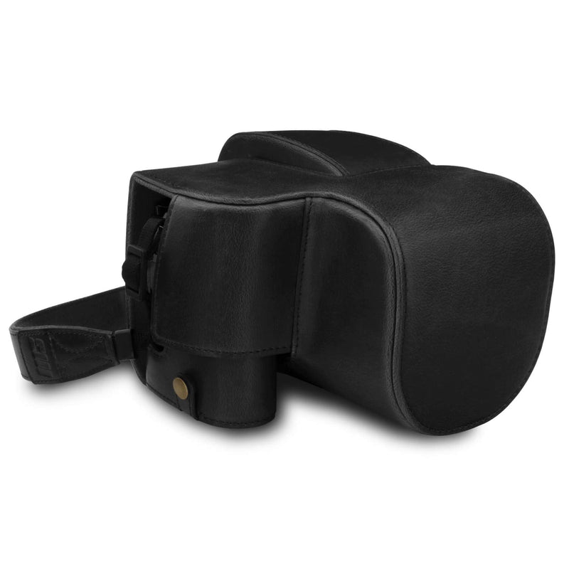 MegaGear Ever Ready Leather Camera Case Compatible with Leica V-Lux 5, Panasonic Lumix DC-FZ1000 II Black