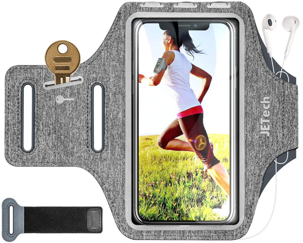 JETech Cell Phone Armband Case for Phone Upto 6.2 inch, Adjustable Band, w/Key Holder and Card Slot, for Running, Walking, Hiking, Black