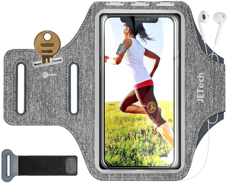 JETech Cell Phone Armband Case for Phone Upto 6.2 inch, Adjustable Band, w/Key Holder and Card Slot, for Running, Walking, Hiking, Black