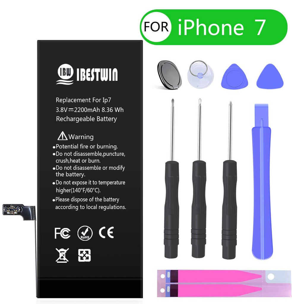 Battery for iPhone 7 IBESTWIN High Capacity 2200mAh Replacement Battery for IP 7 with Full Remove Tool Kit Adhesive and Instruction-3 Years Warranty