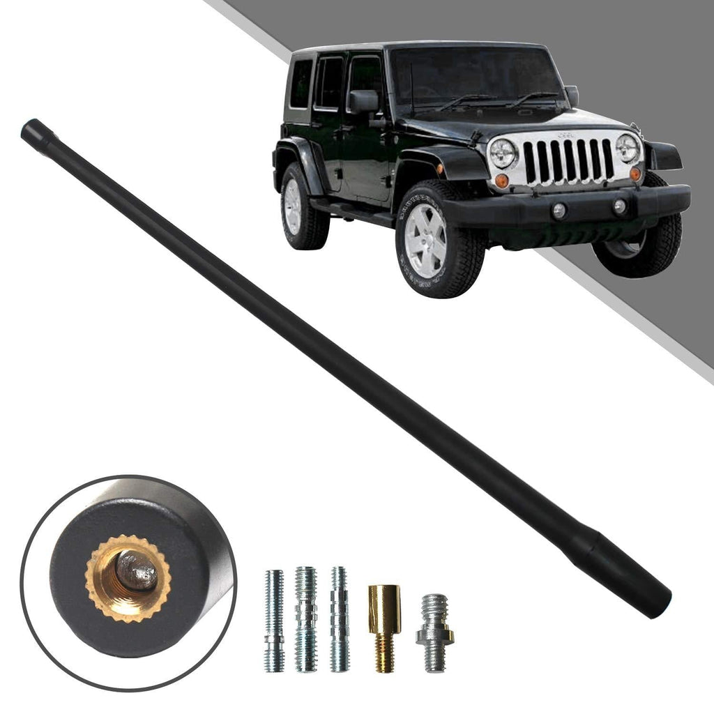 Beneges 13 Inch Flexible Rubber Replacement Antenna Compatible with 2007-2019 Jeep Wrangler JK JKU JL JLU Rubicon Sahara, Optimized FM/AM Reception.