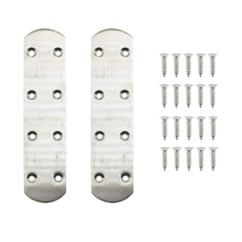 LC LICTOP 6.5" Flat Straight Mending Plates Repair Fixing Bracket Stainless Steel Brushed Finish with Screws (2Pcs)