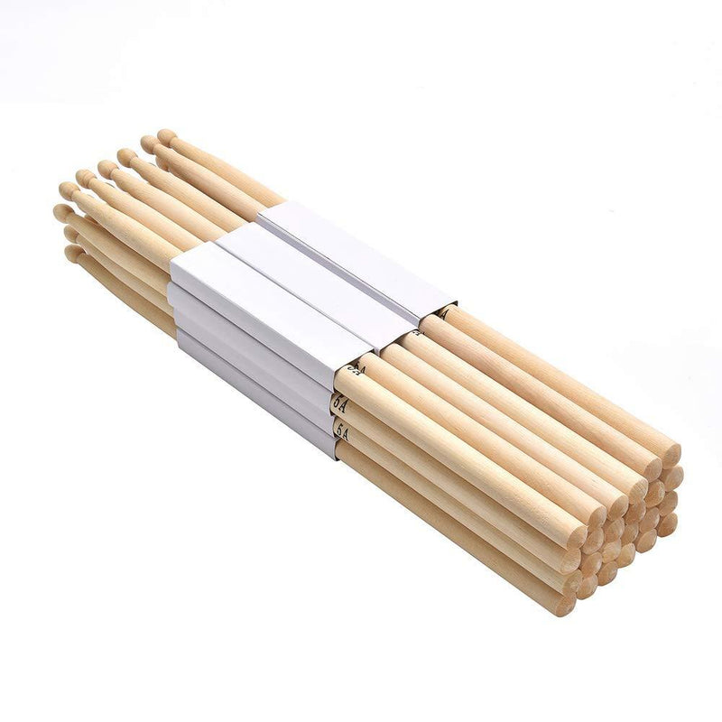 Ly Rosebush 12 Pairs 5A Drumsticks Hard Maple Wood Drum Sticks Wood Tip Student Drum Sticks 5A 12 Pairs