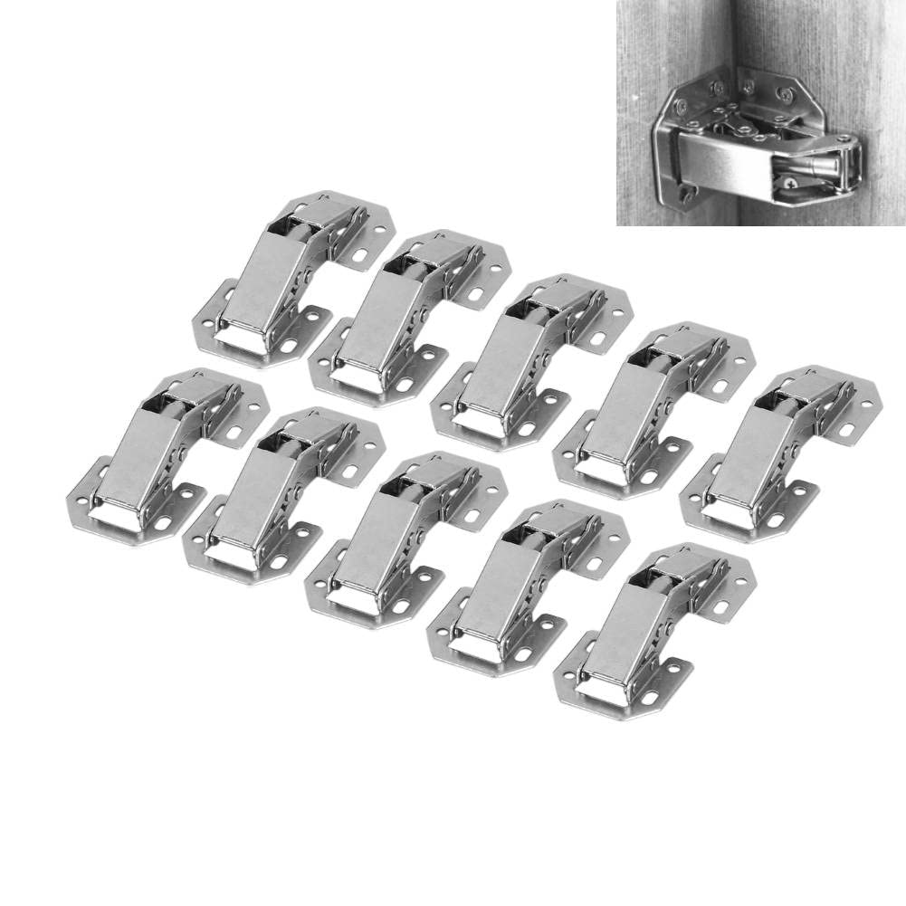 10Pcs Soft Close Cabinet Hinge Furniture Concealed Cupboard Door Hinges with Screws Cabinet 90 Degree Full Overlay Hinges Kitchen Surface Mount Hinge