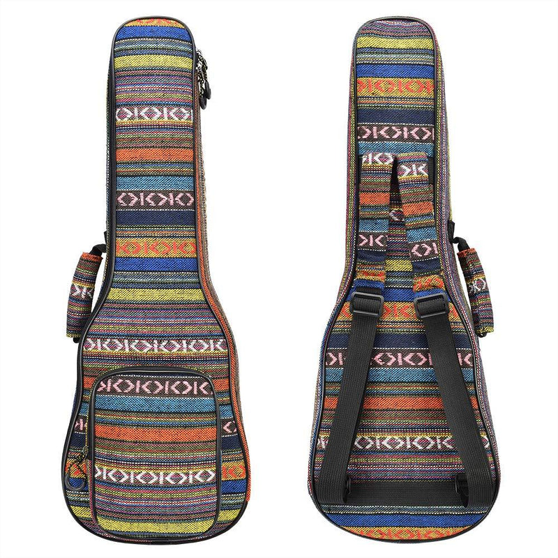 CLOUDMUSIC Ukulele Case Backpack Bag National Style With 10MM Padding (Concert With 3D Pocket) Concert With 3D Pocket
