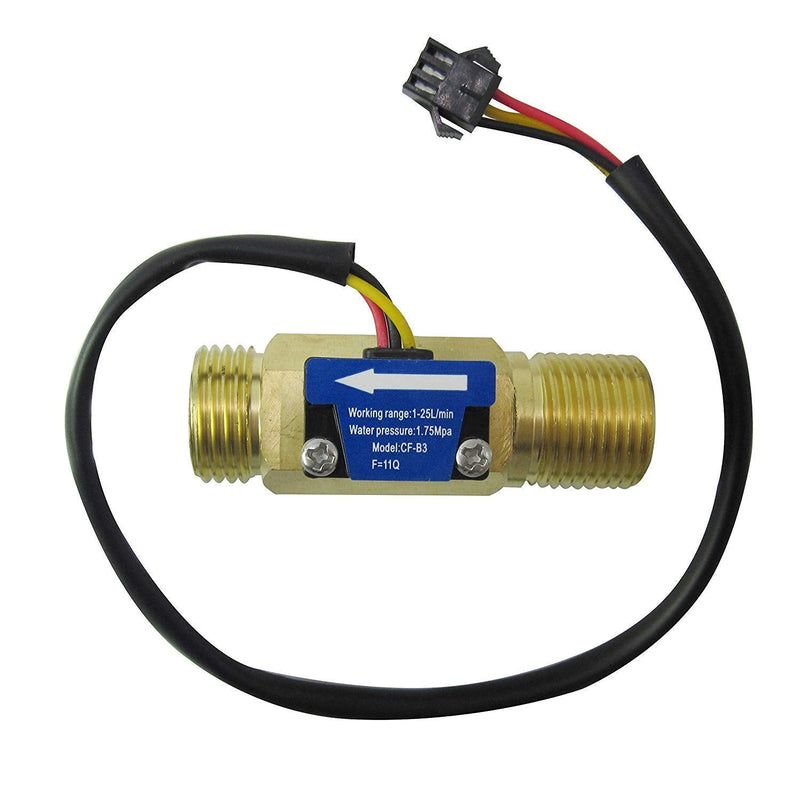 [AUSTRALIA] - DIGITEN G1/2" Male Thread Brass Water Flow Sensor, Hall Effect Sensor Flow Meter Flowmeter Counter 1-25L/min 