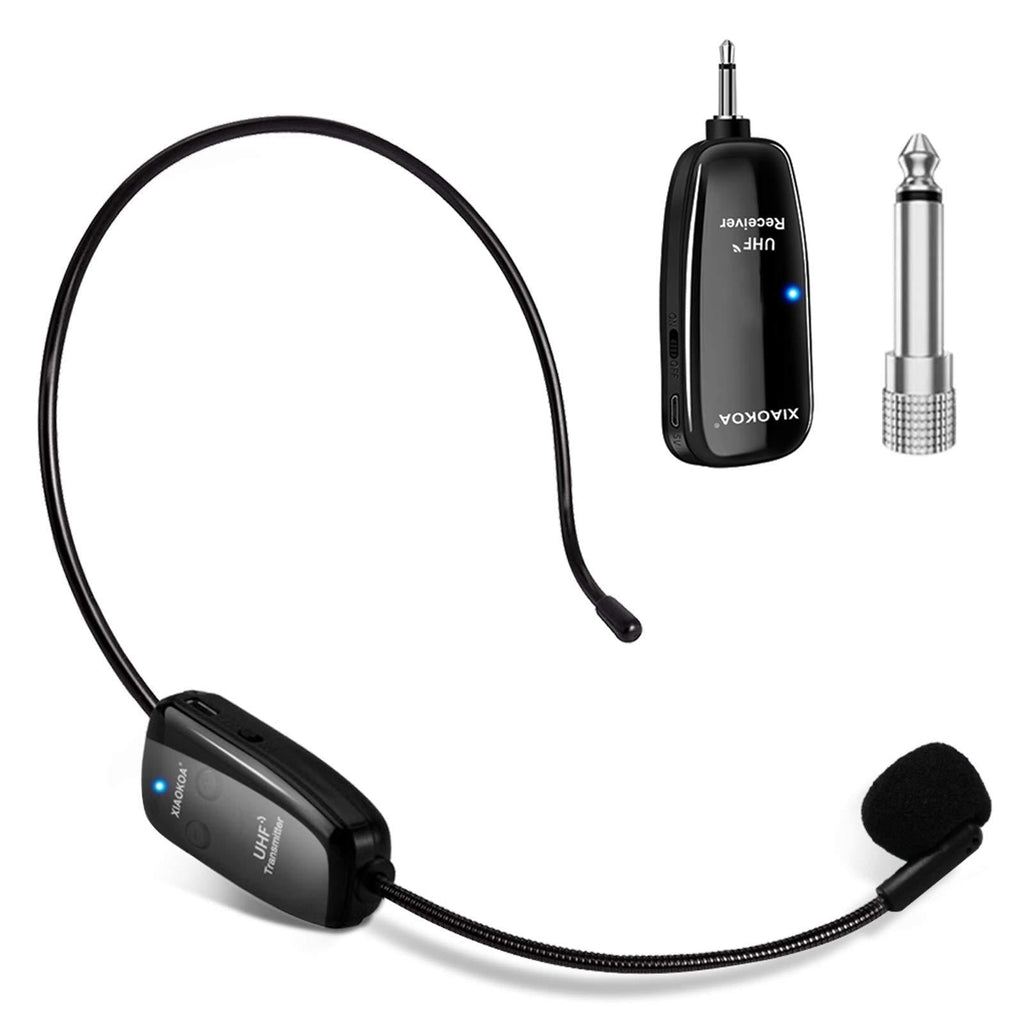 [AUSTRALIA] - Wireless Microphone Headset, UHF Wireless Mic Headset and Handheld 2 in 1, 160 ft Range for Voice Amplifier, Stage Speakers, Teacher, Tour Guides, Fitness Instructor（Do Not Support Phone/Mac/Laptop） 