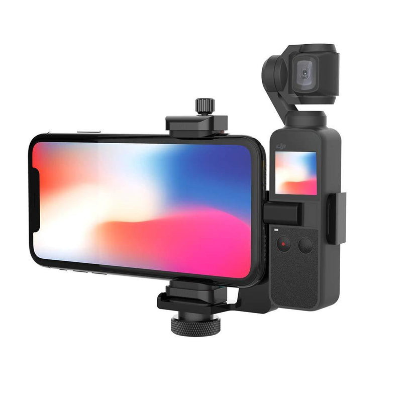 Smatree OSMO Pocket Phone Holder Set Expansion Accessories with 1/4”Thread Screw Compatible with DJI OSMO Pocket 2/ DJI OSMO Pocket and Smartphone