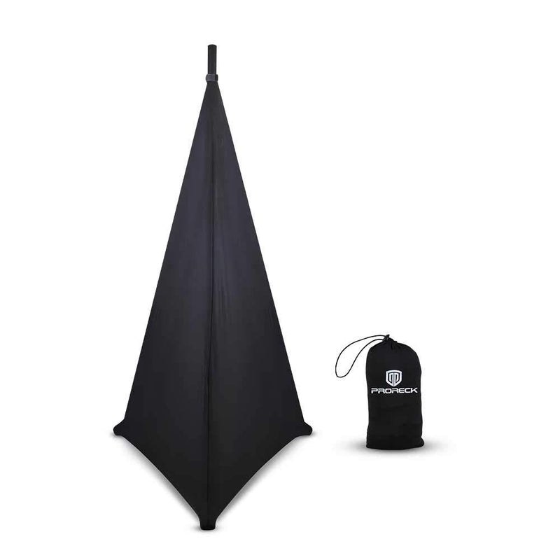 PRORECK Speaker Stand Cover Tripod Stand Skirt Skrim 360 Degree Cover Black ONE PACK-BLACK
