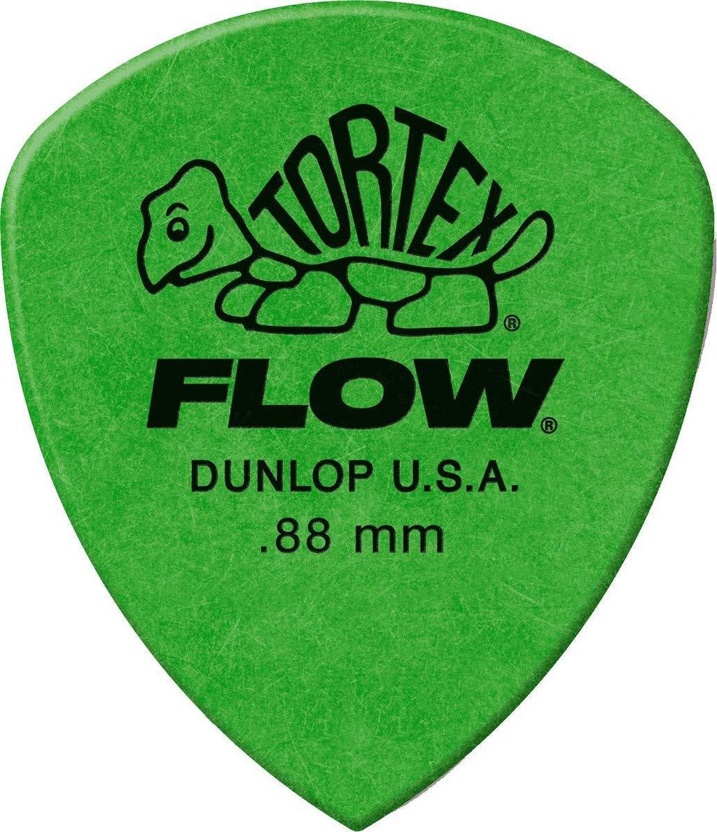 Jim Dunlop Tortex Flow Standard .88mm Guitar Picks (558P.88) 12 Pack Green